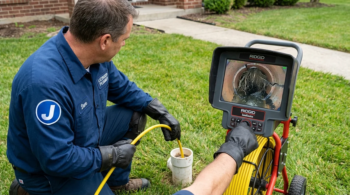 Sewer camera inspection being performed by Johns Plumbing LLC in Hopatcong